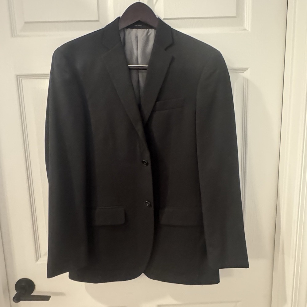 J Ferrar Blazer Jacket Mens 36 R Modern Fit  Black Solid Two Button